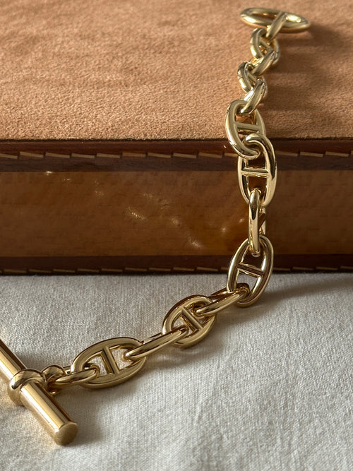 Hermes chaine d'ancre GM 13 links K18 gold bracelet エルメス シェーヌダンクル ゴールド ブレスレット