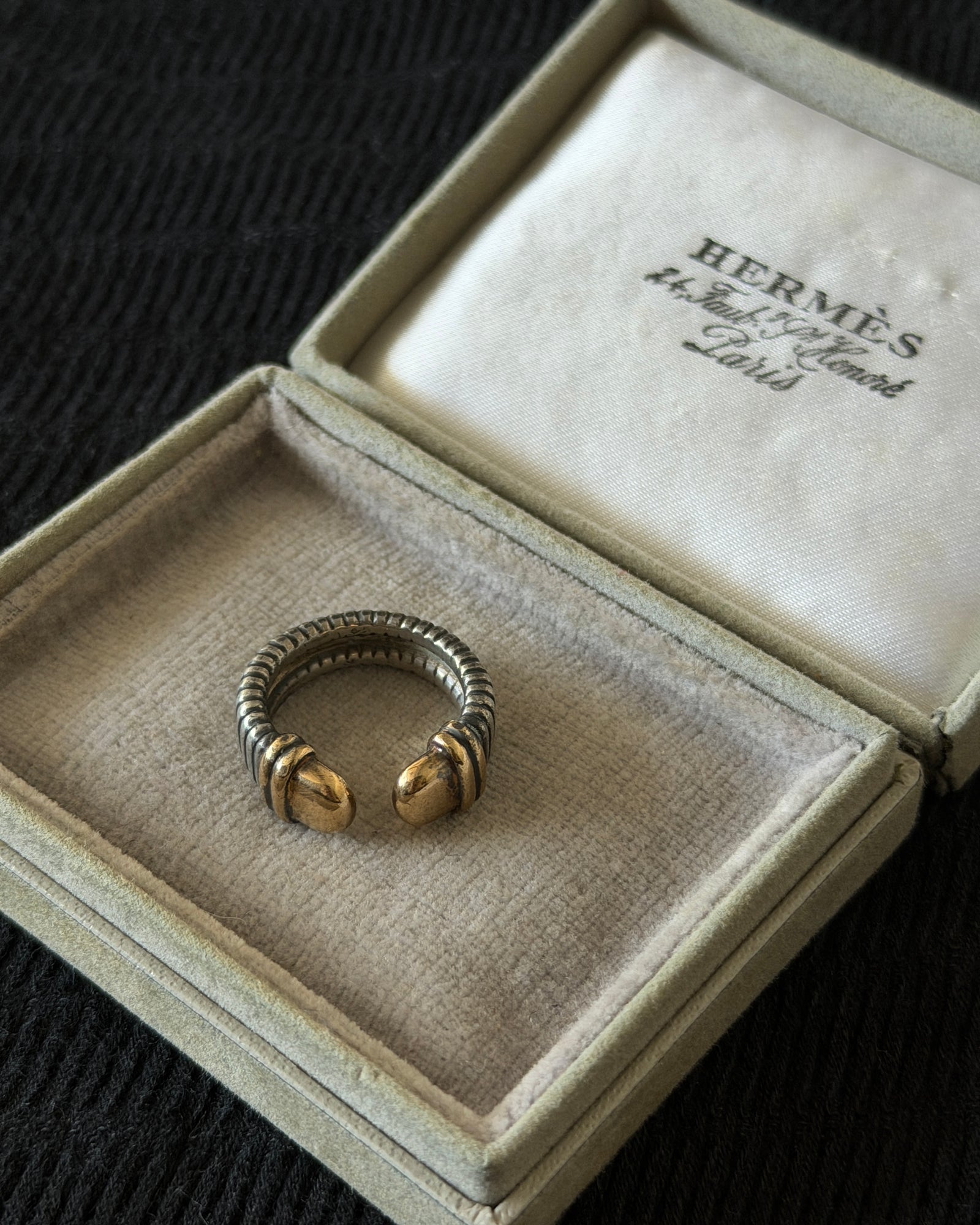 Hermes K18 gold×silver ring エルメス ヴィンテージ ゴールド シルバー コンビ リング
