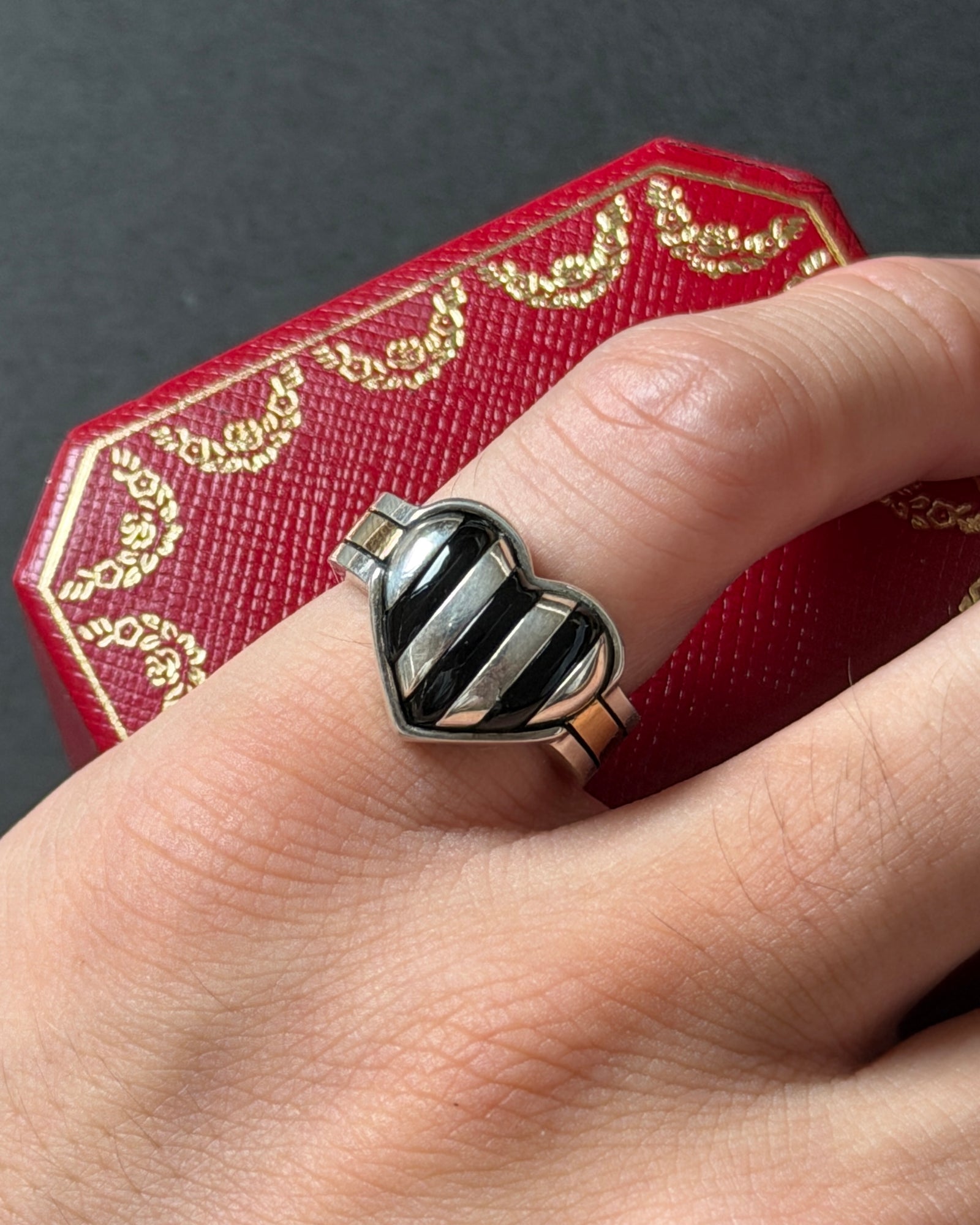 Cartier K18 gold×silver heart motif ring カルティエ ハート ヴィンテージ リング