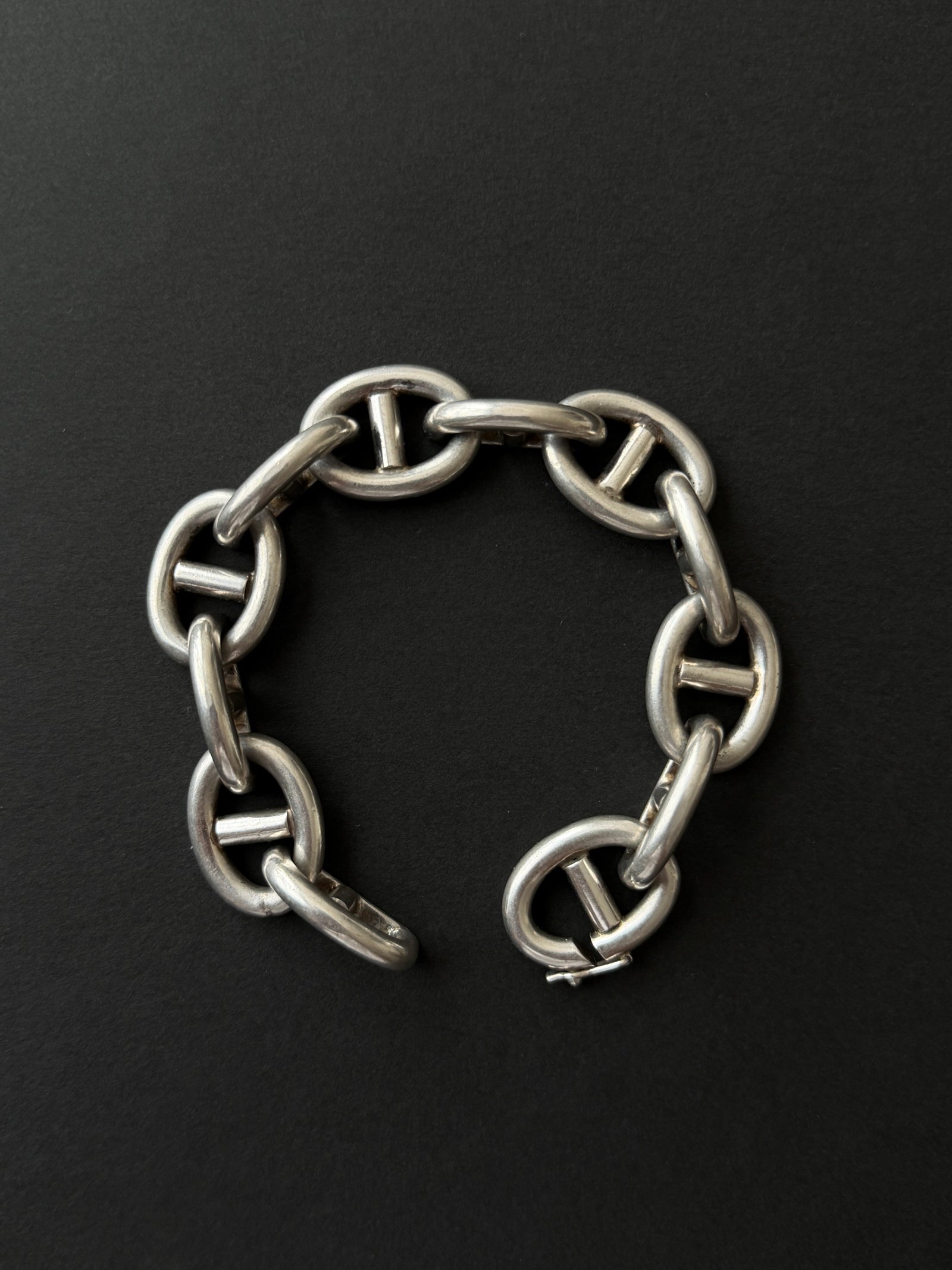 French Vintage Anchor Chain Silver Bracelet circa 1960s フランス ヴィンテージ アンカーチェーン シルバーブレスレット
