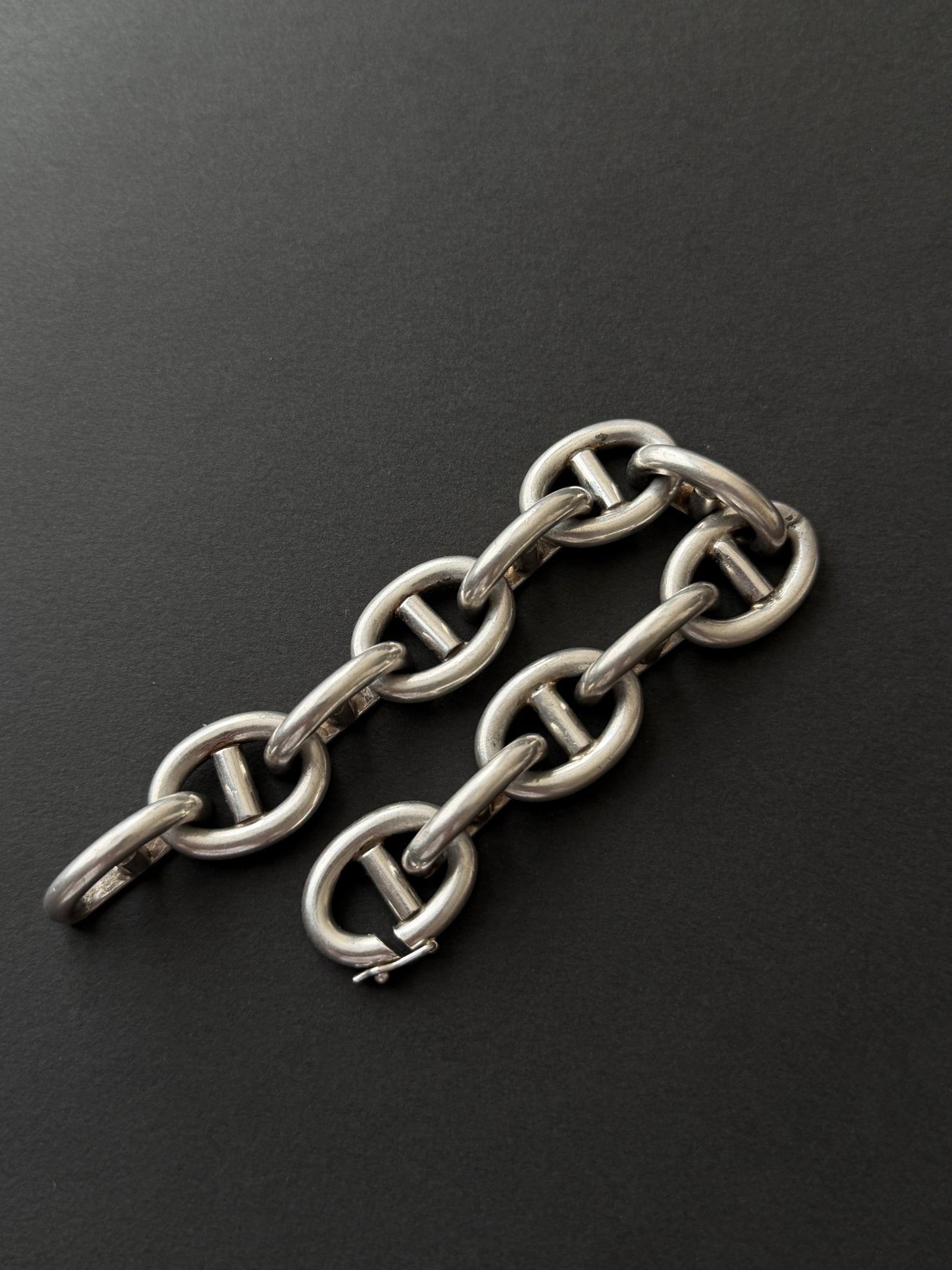 French Vintage Anchor Chain Silver Bracelet circa 1960s フランス ヴィンテージ アンカーチェーン シルバーブレスレット