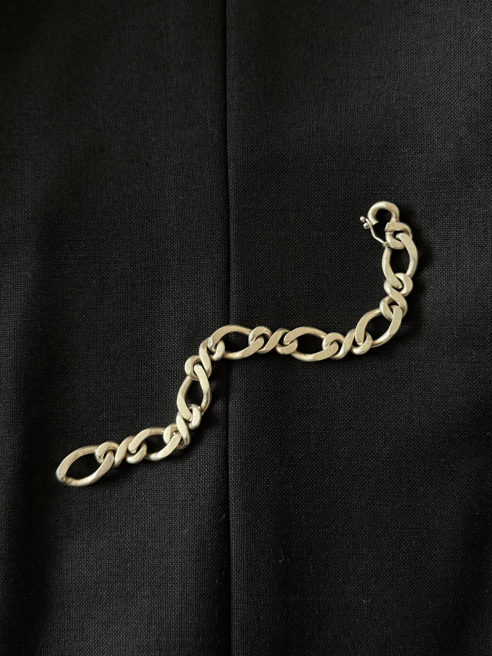 French Vintage Anchor Chain Silver Bracelet