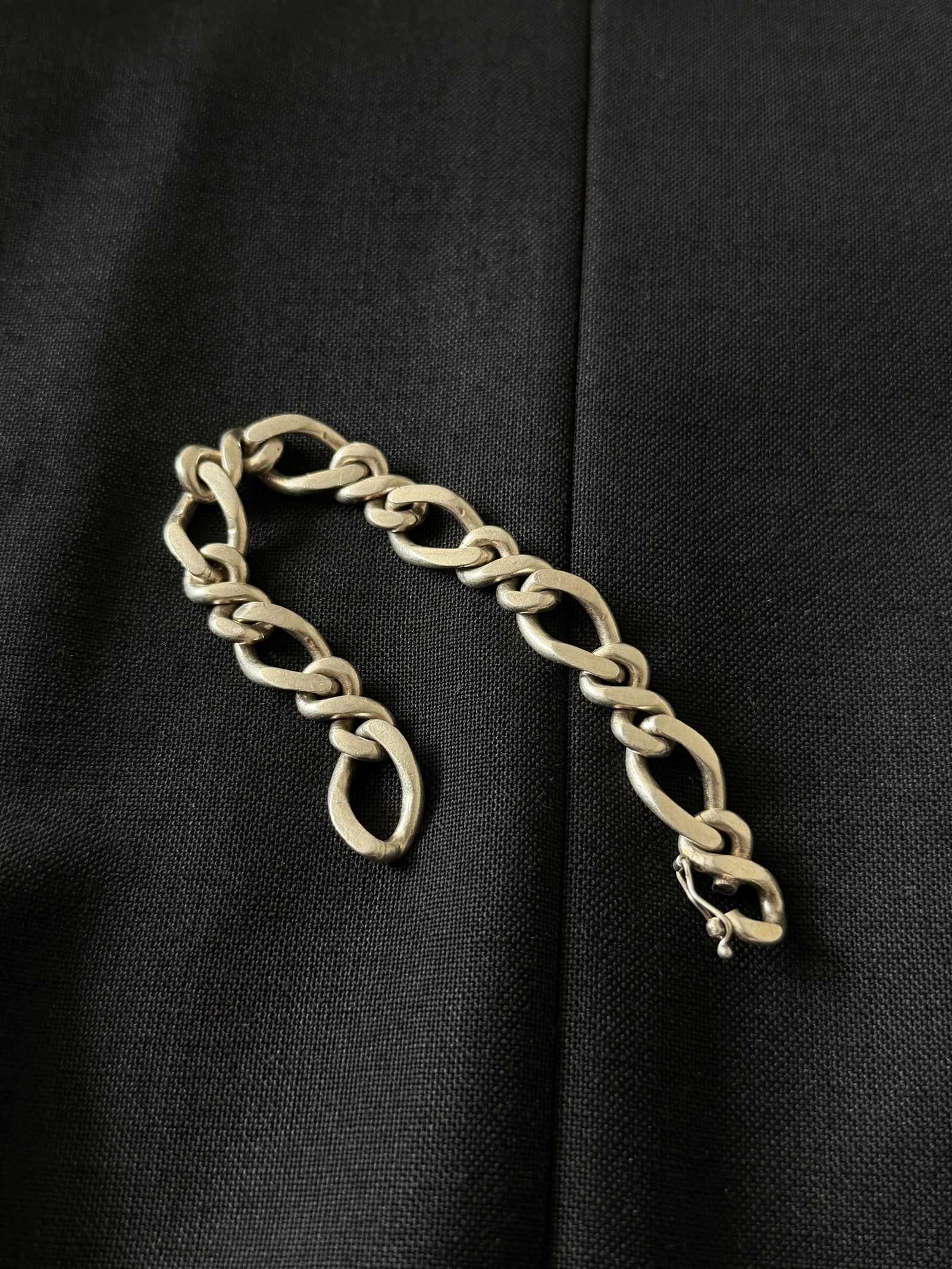French Vintage Anchor Chain Silver Bracelet