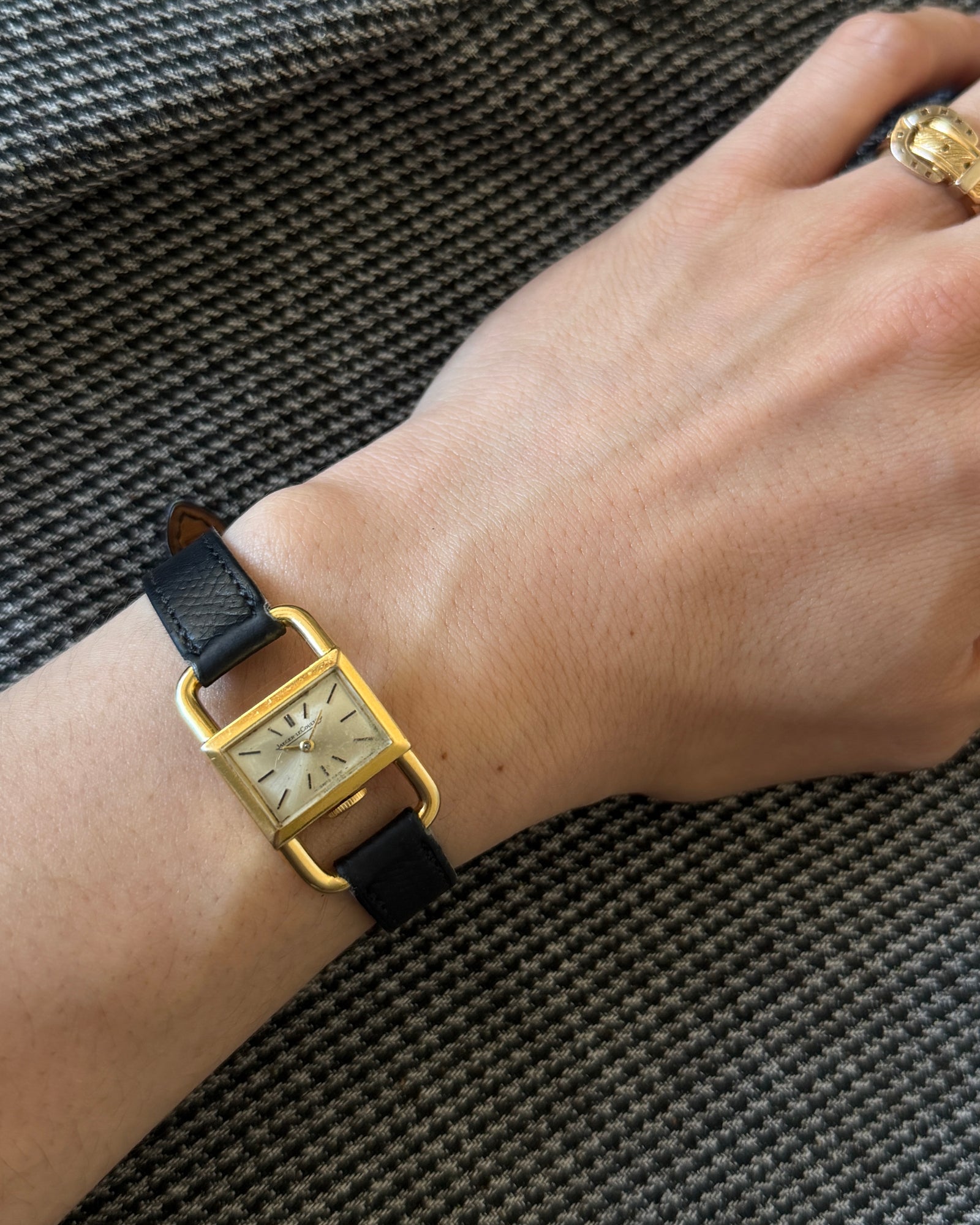 Hermes JAEGER-LECOULTRE Etrier K18 gold watch エルメス エトリエ ゴールド ウォッチ