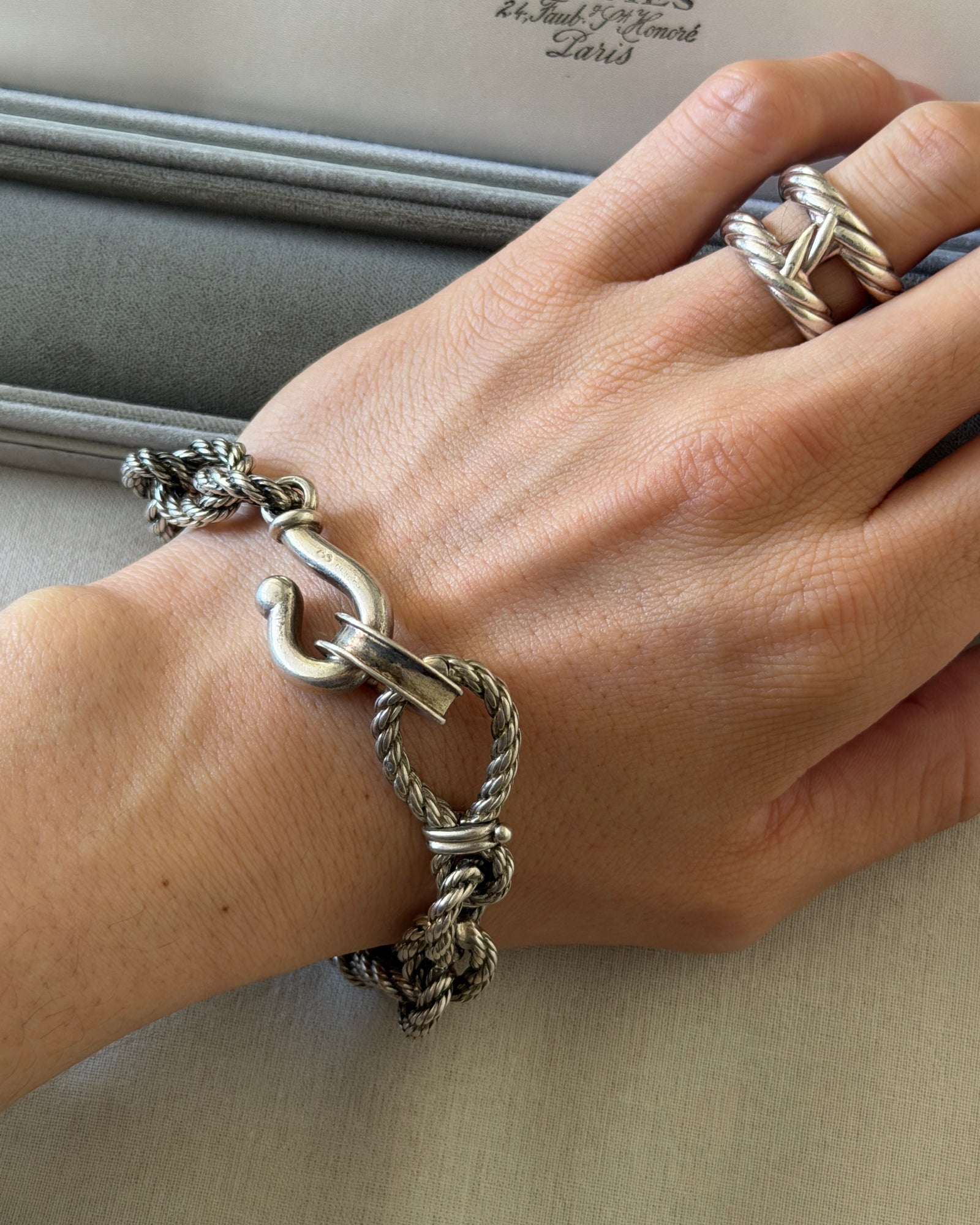 Hermes Cordage silver bracelet エルメス カドリーユ シルバー ブレスレット