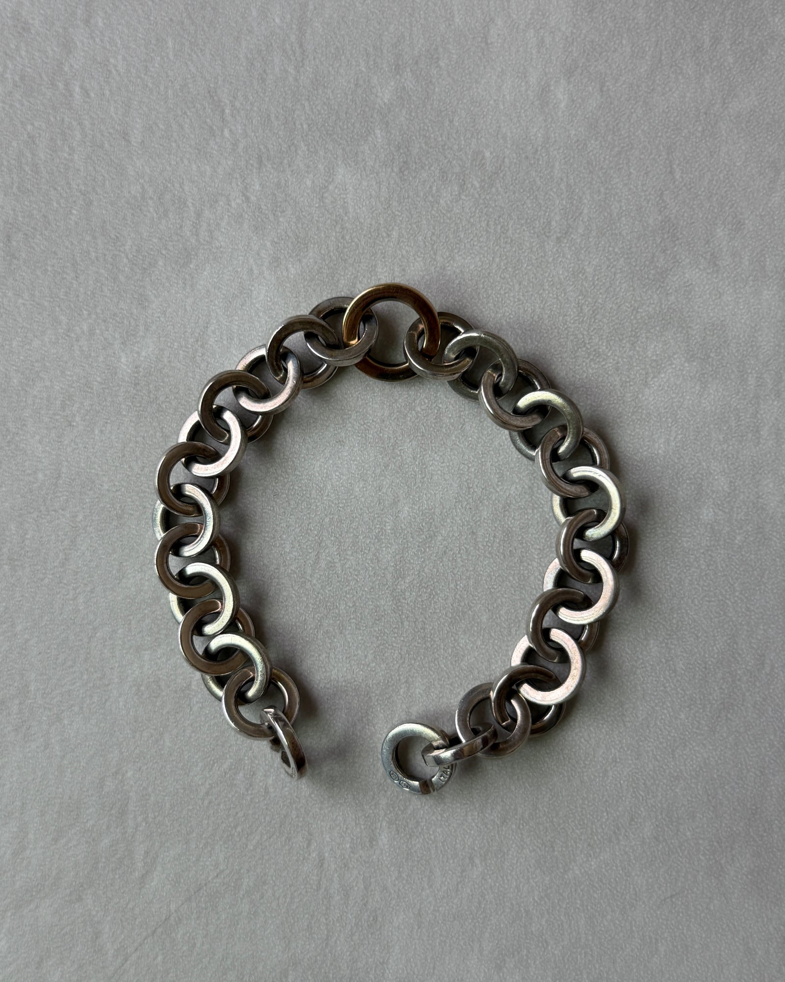 Tiffany & Co. round rings K18 gold×silver bracelet ティファニー シルバー ゴールド ブレスレット