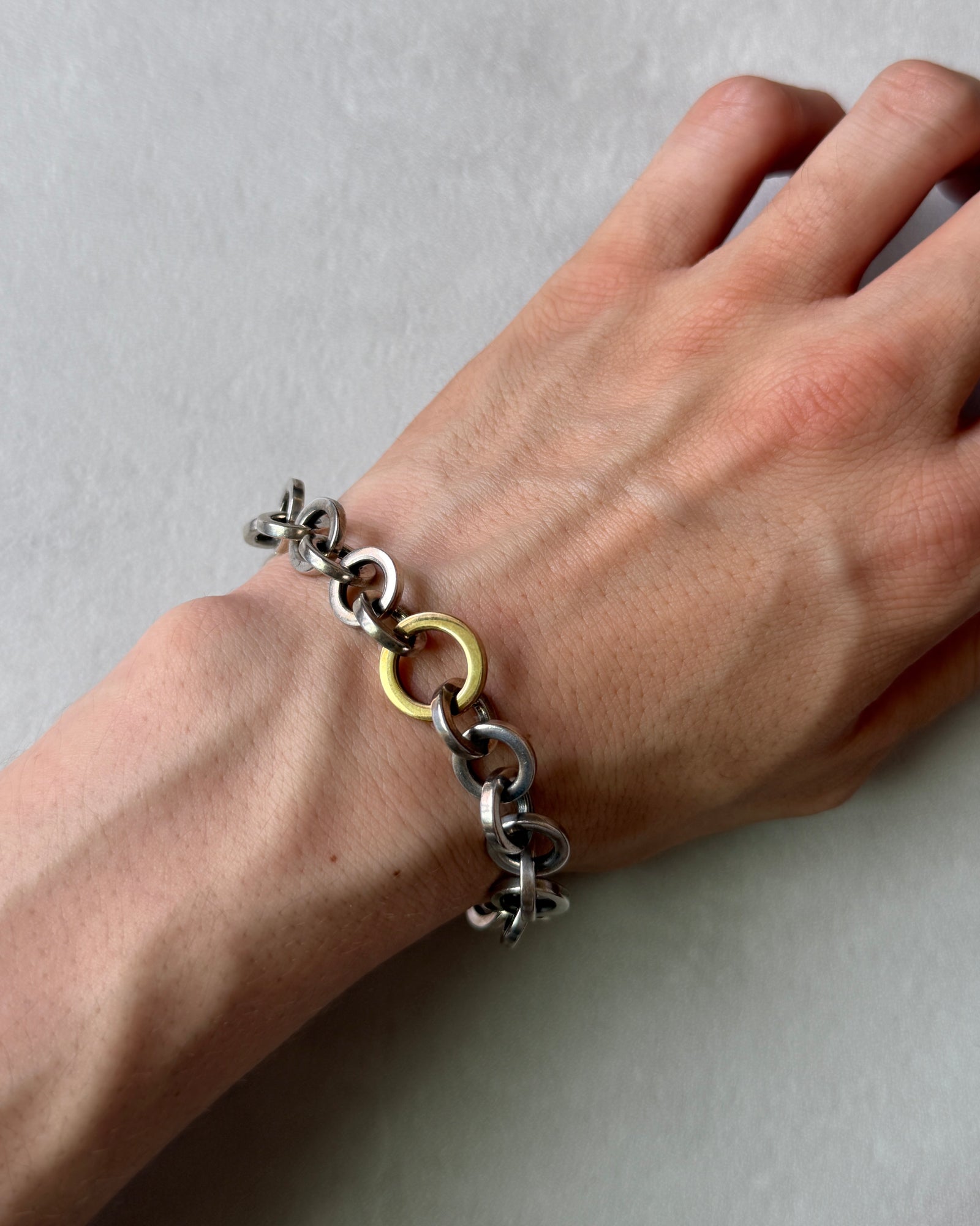 Tiffany & Co. round rings K18 gold×silver bracelet ティファニー シルバー ゴールド ブレスレット